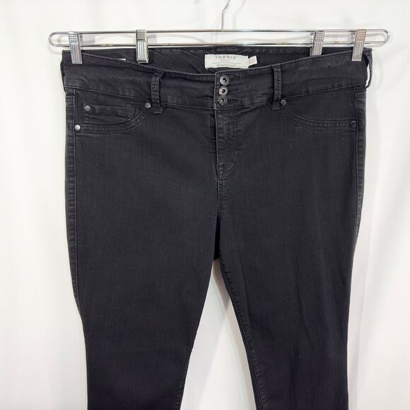Torrid Plus Size 18S Jeans Petite Mid Rise Skinny ‎ Black Stretch Denim 796 - Picture 3 of 9